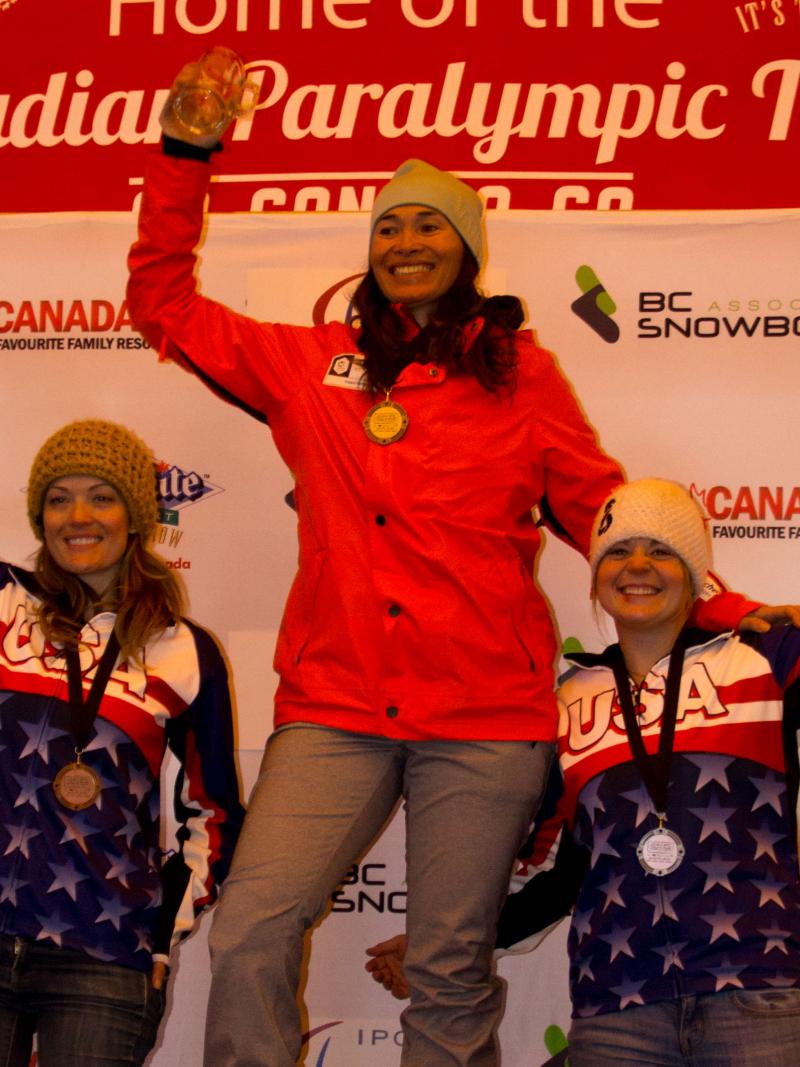 Women's snowboard podium Big White