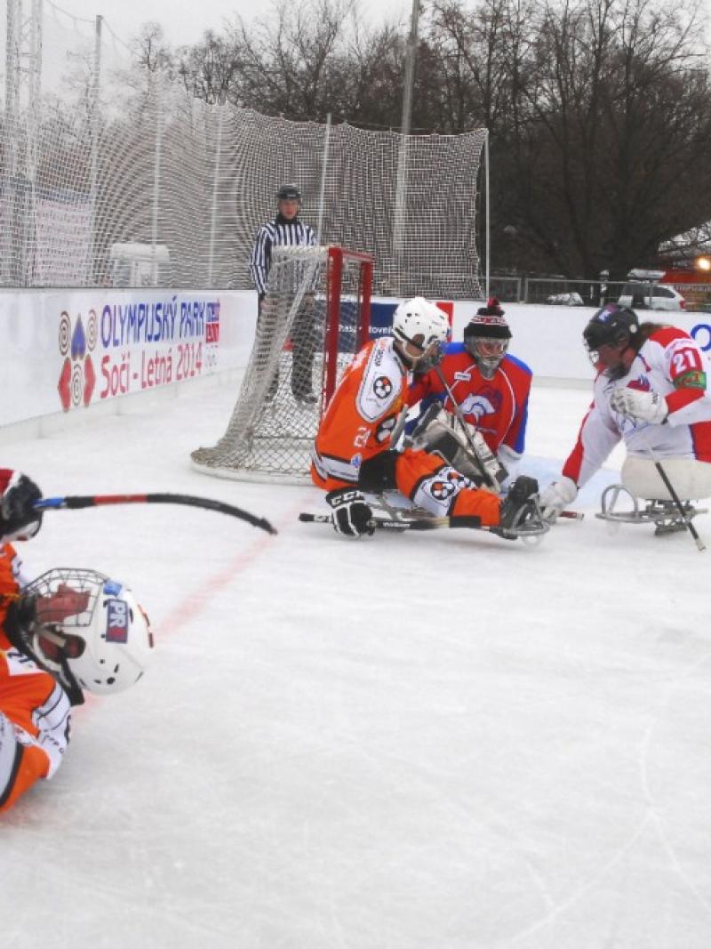 Czech Republic ice sledge hockey demo