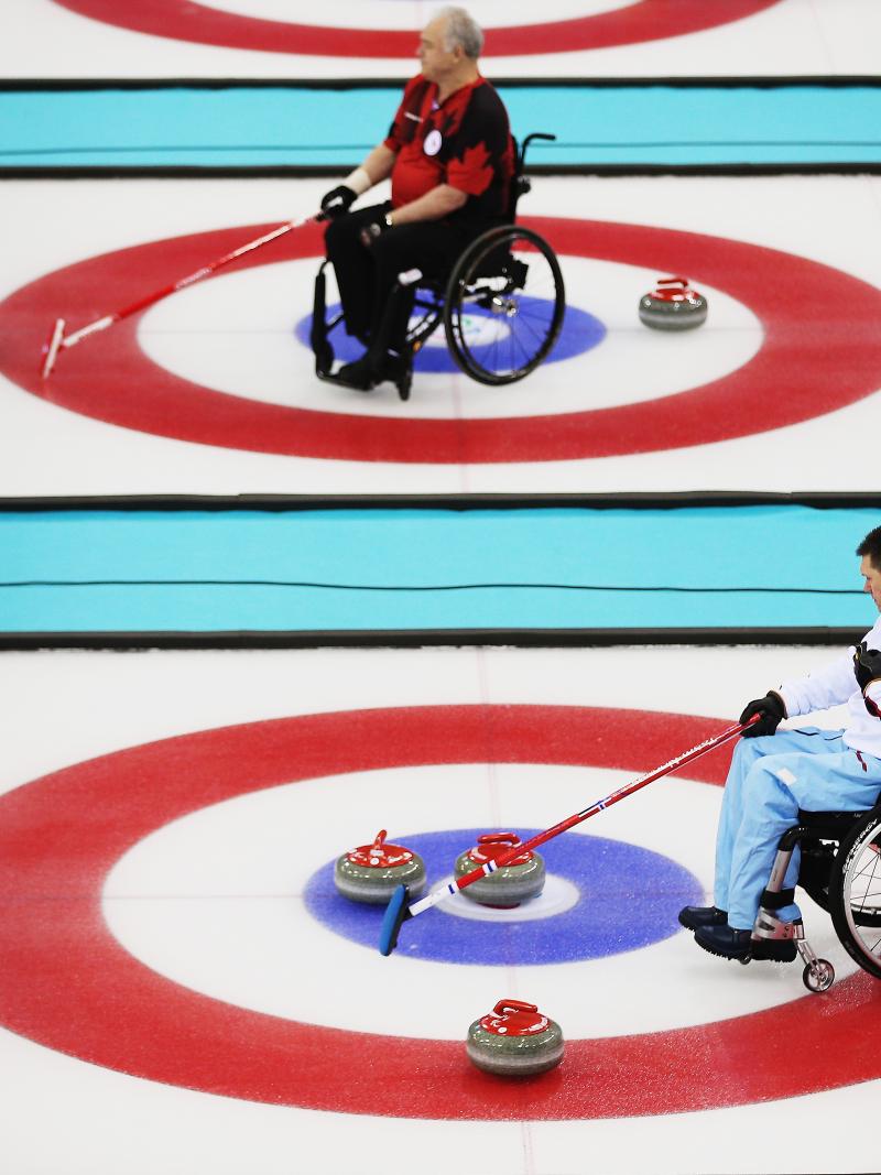Slovakia and Canada wheelchair curling