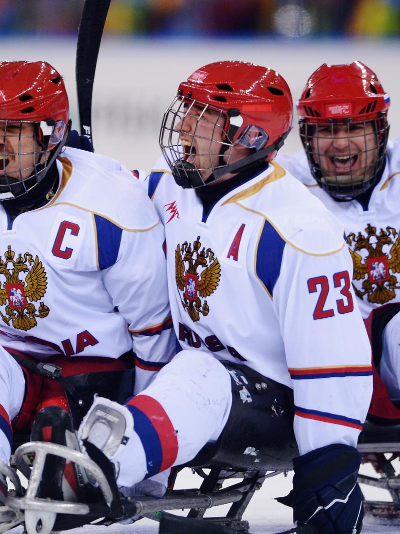 Russia's ice sledge hockey team