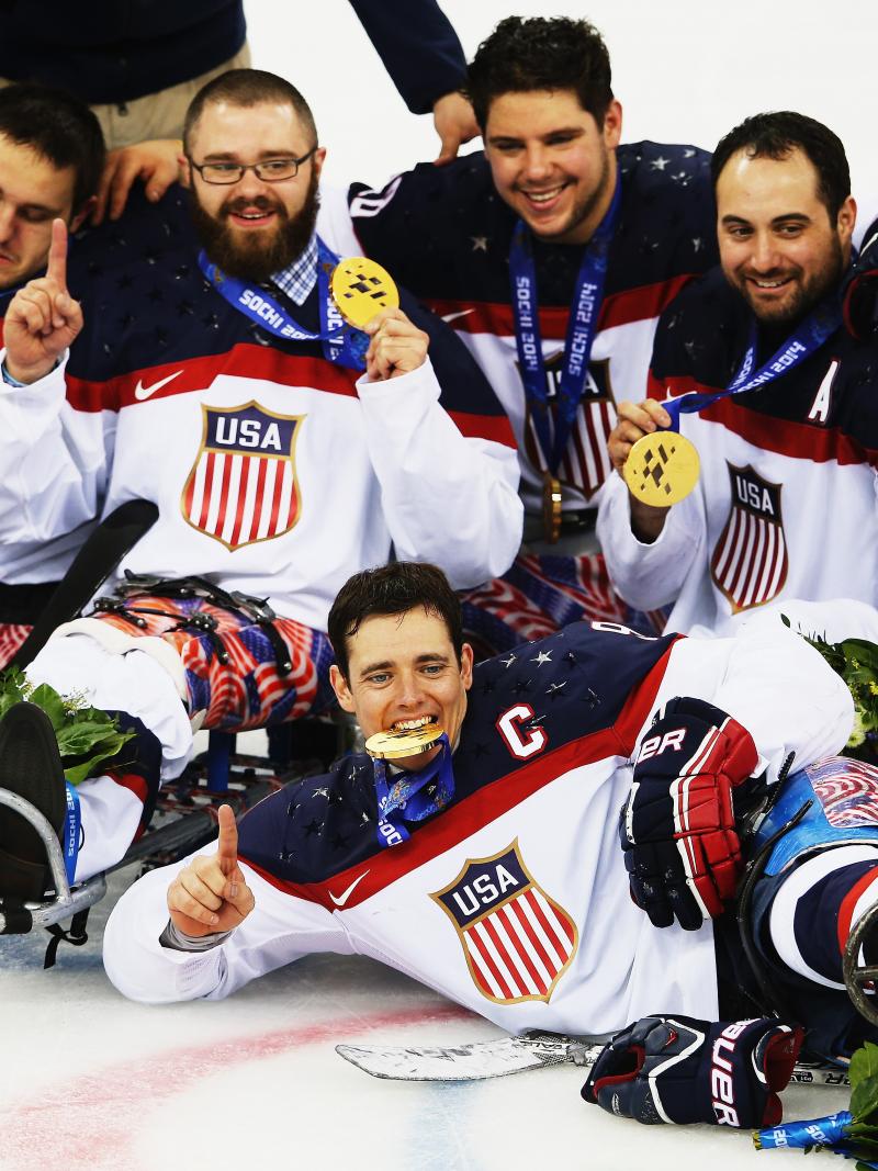 USA's ice sledge hockey team