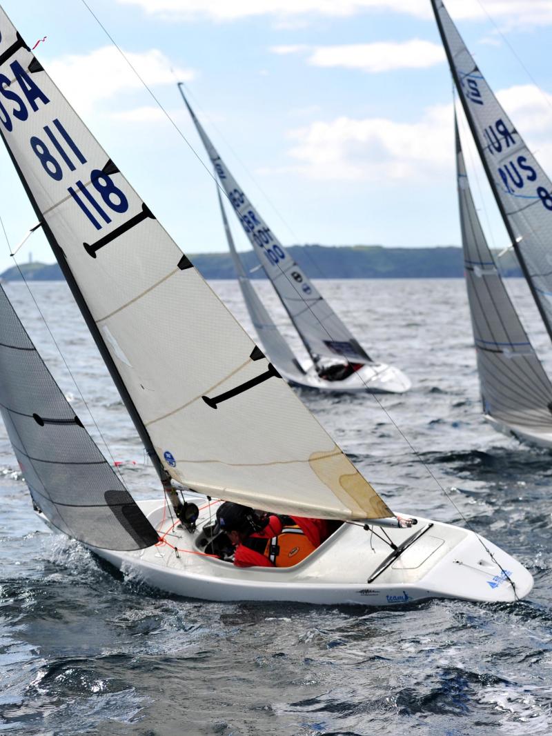 Athletes practicing sailing.