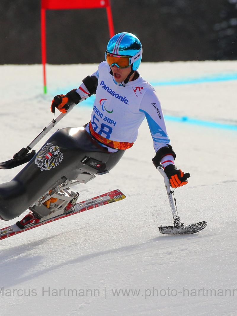 Roman Rabl of Austria competes at the Sochi 2014 Winter Paralympic Games.