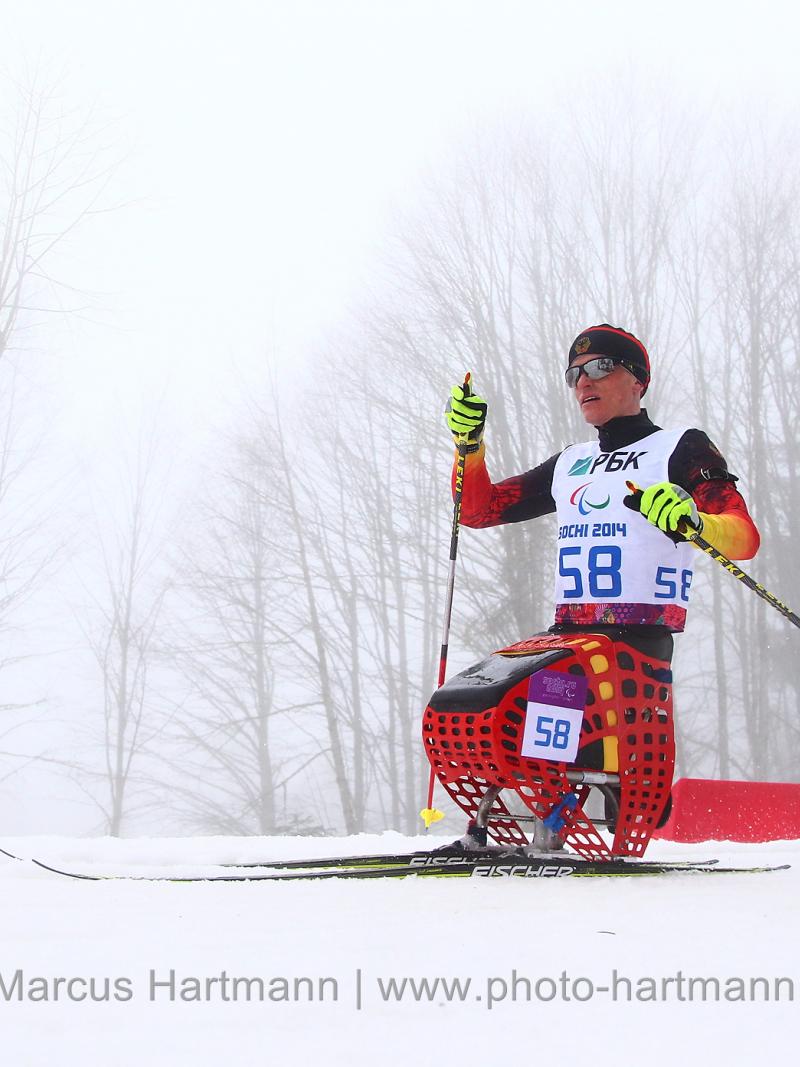 Martin Fleig of Germany competes at the Sochi 2014 Paralympic Winter Games.