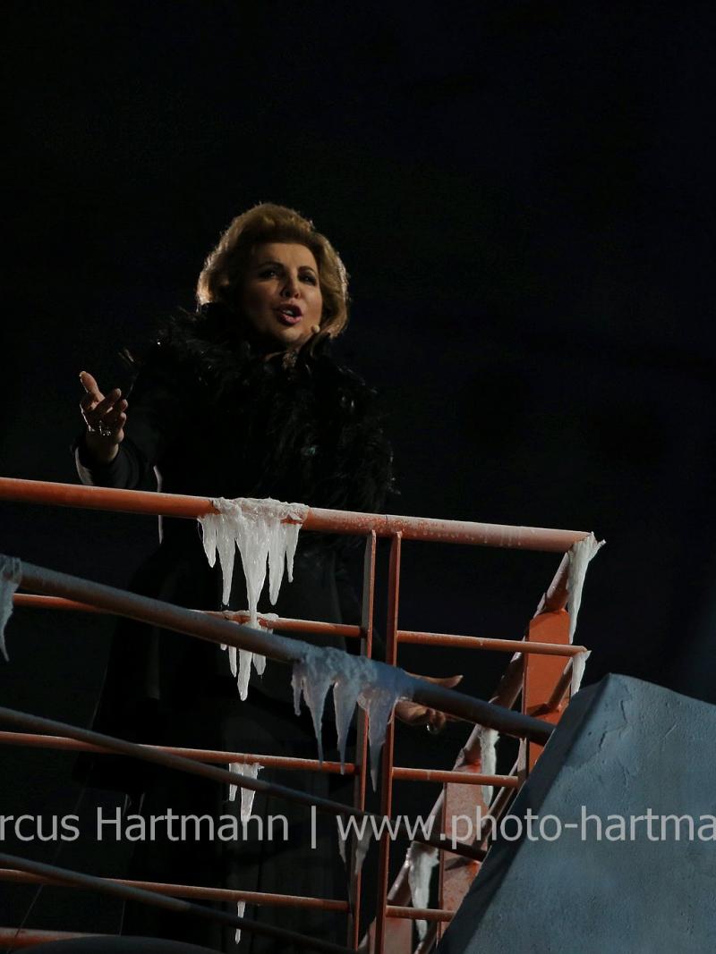 IPC Honorary Board Member and Russian opera singer Maria Guleghina performing during the Opening Ceremony of the Sochi 2014 Paralympic Winter Games.