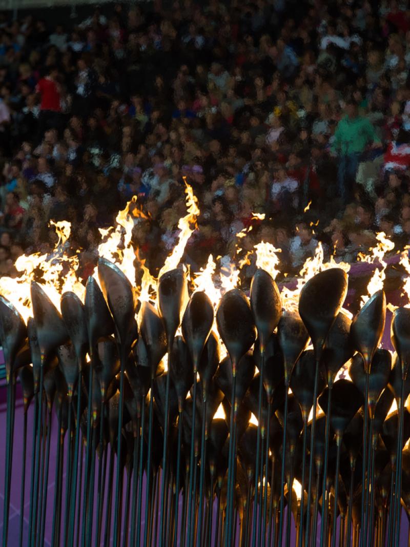 A picture of the flame at the London 2012 Paralympic Games.