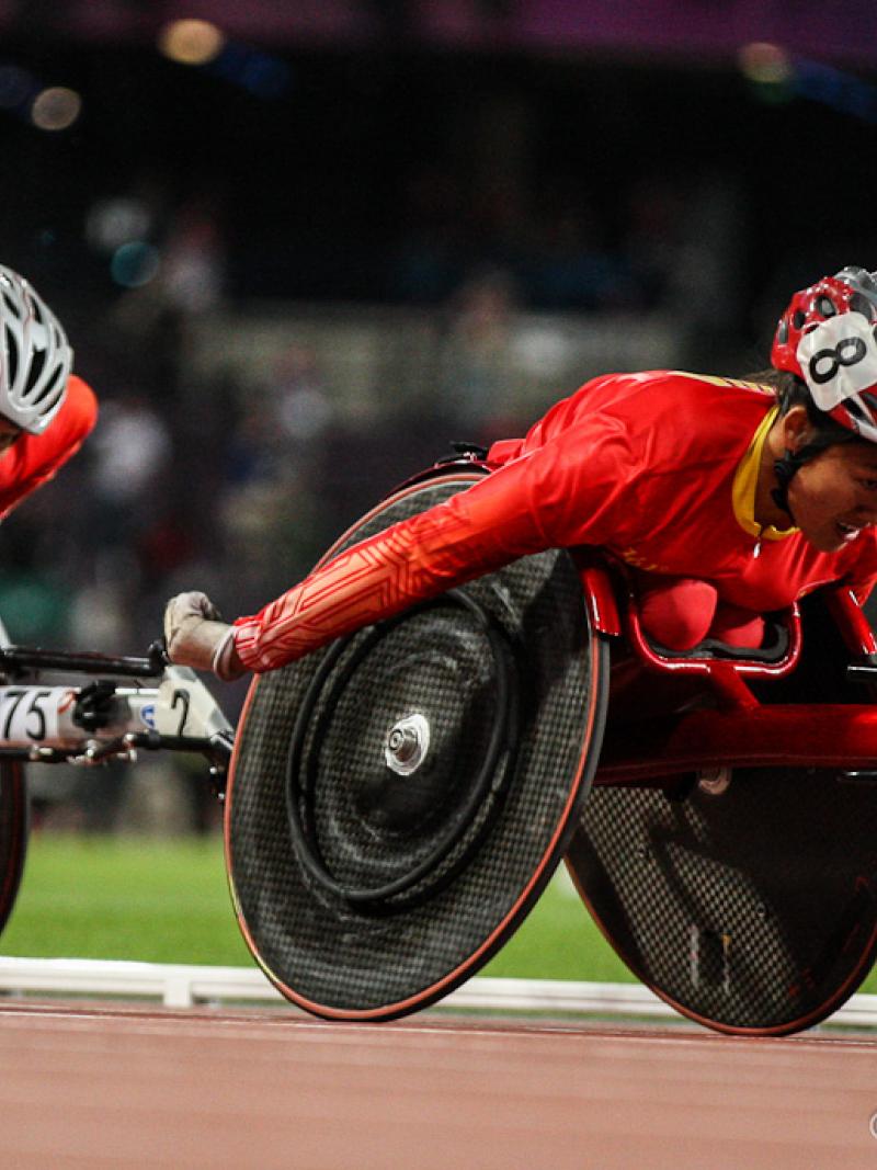 Lisha Huang of China competes at the London 2012 Paralympic Games