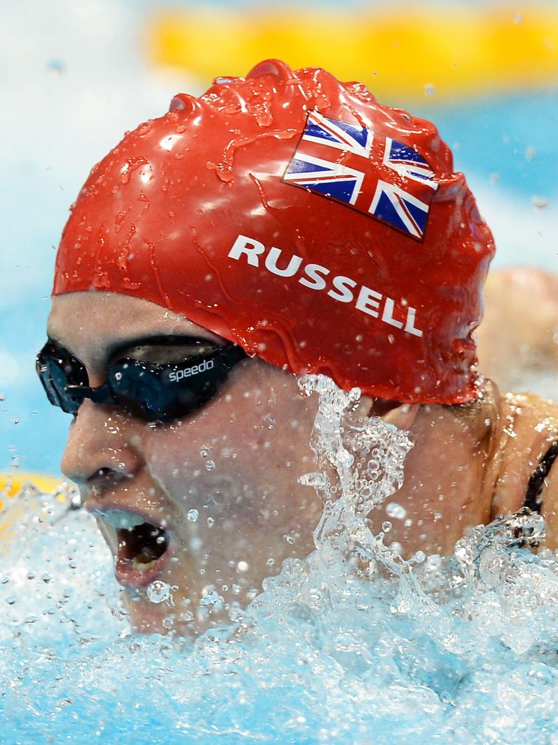 Great Britain's Hannah Russell competing in the 100m butterfly S12 final at London 2012.