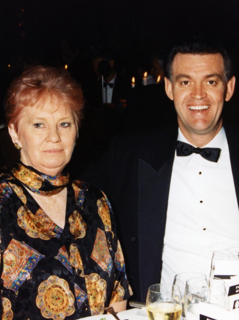Marie Little pictured with Michael Knight, Chairman of the Sydney Organising Committee of the Olympic Games (SOCOG).