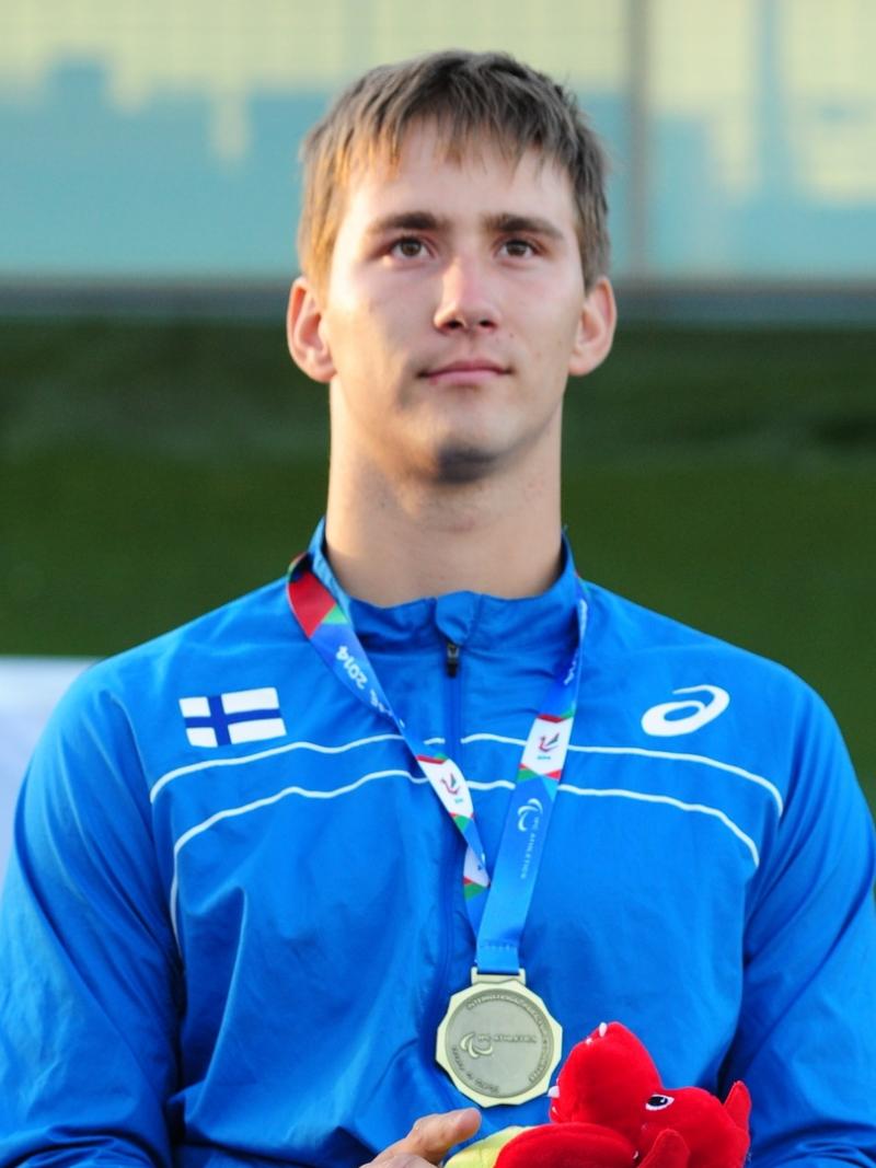 Finland's Henry Manni at the Swansea 2014 IPC Athletics European Championships