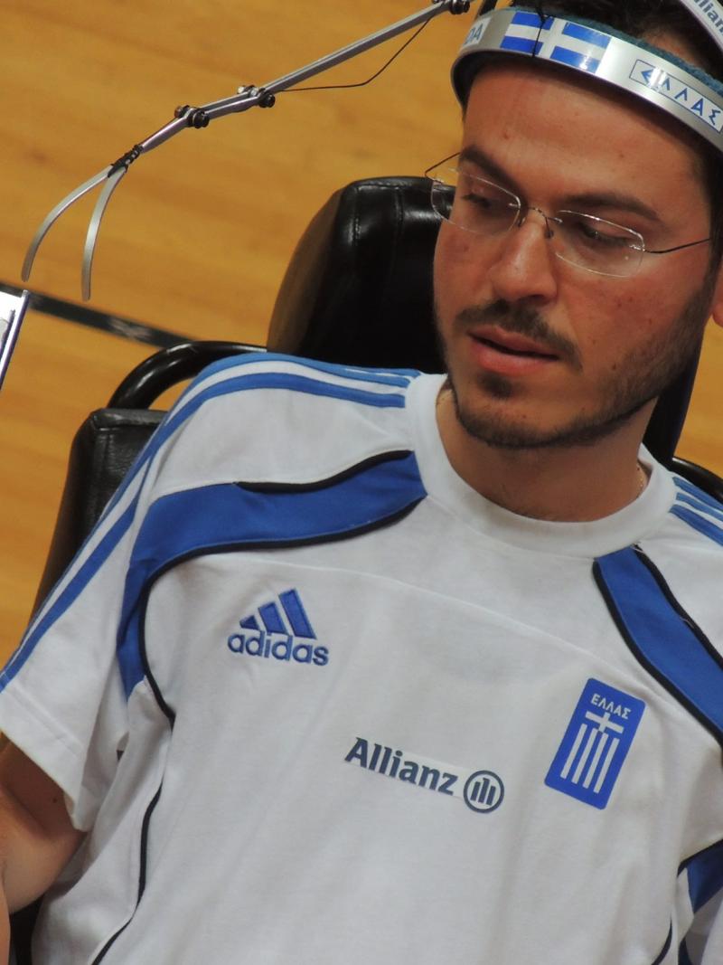 Upper body of man in wheelchair