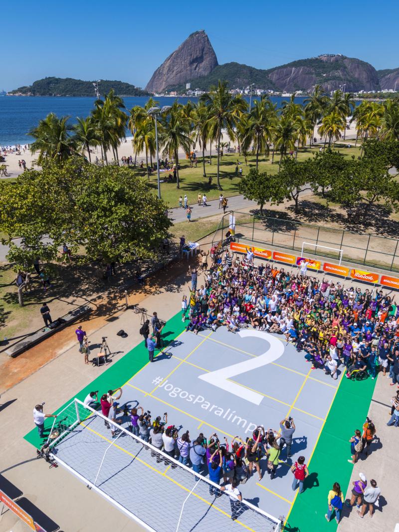 Sports stars and the public unite to celebrate two years to go until the Rio 2016 Paralympic Games.