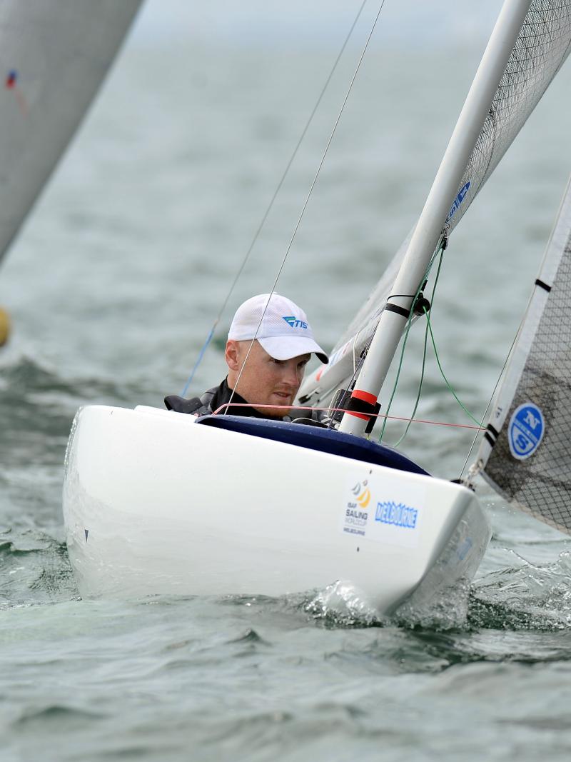 Matt Bugg competing in the 2014 ISAF Sailing World Cup in Melbourne, Australia.