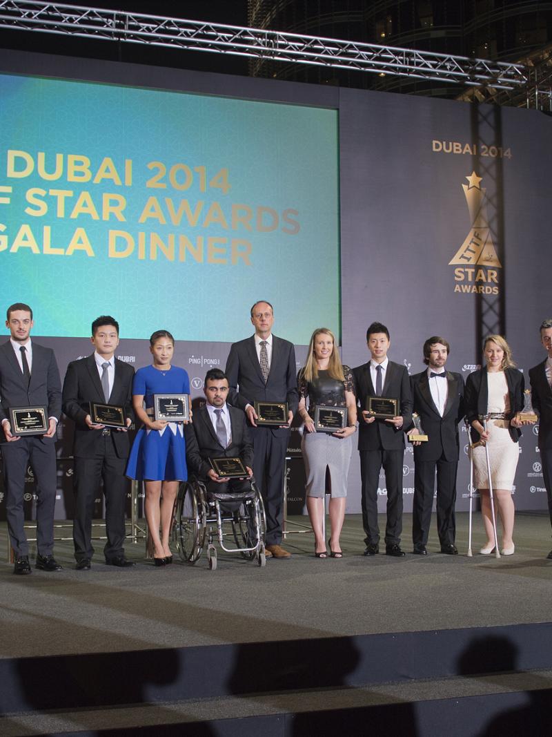 The winners of the 2014 ITTF Star Awards.