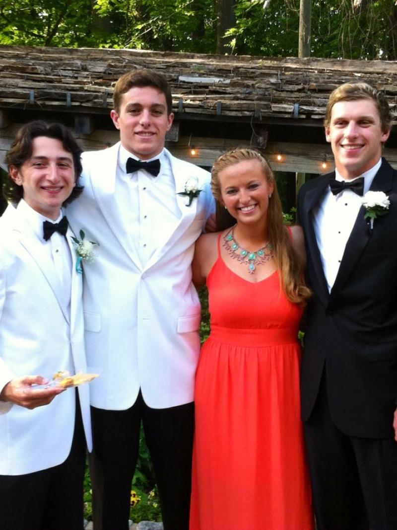 US para-swimmer Ian Silverman (second from the left) with his best friends at high school prom