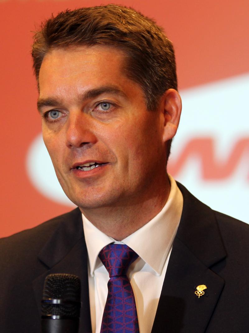 Portrait picture of man doing a speech