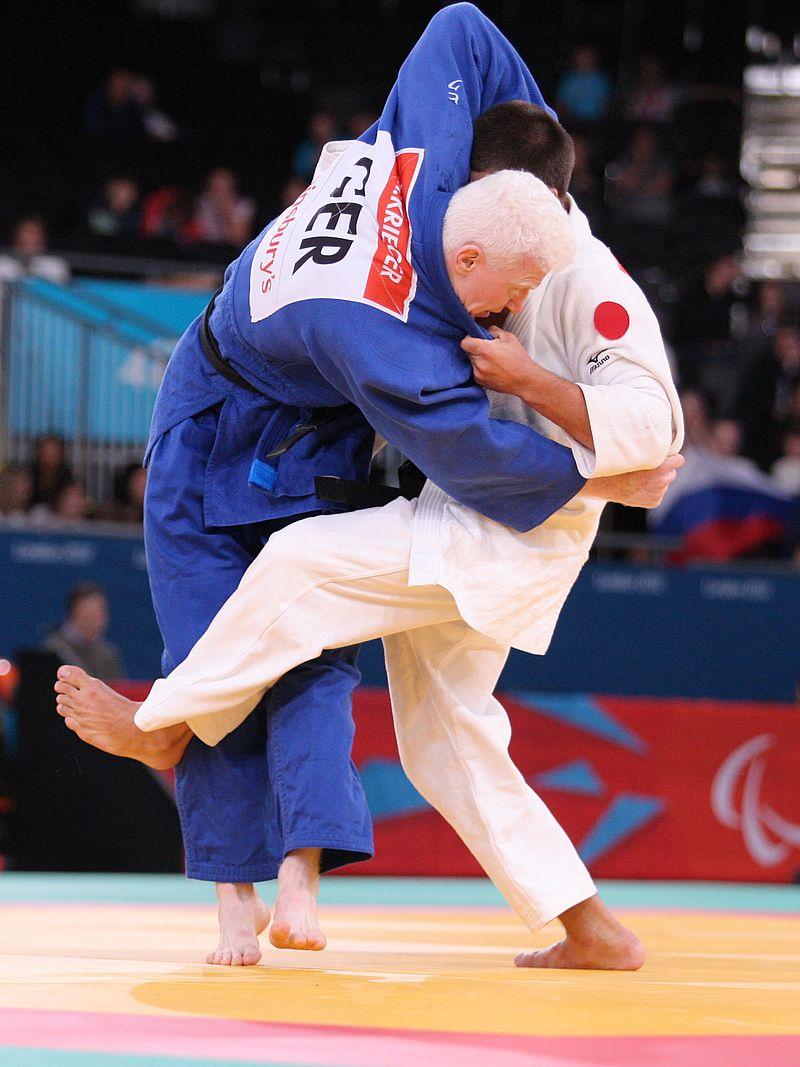 Two judoka during a competition