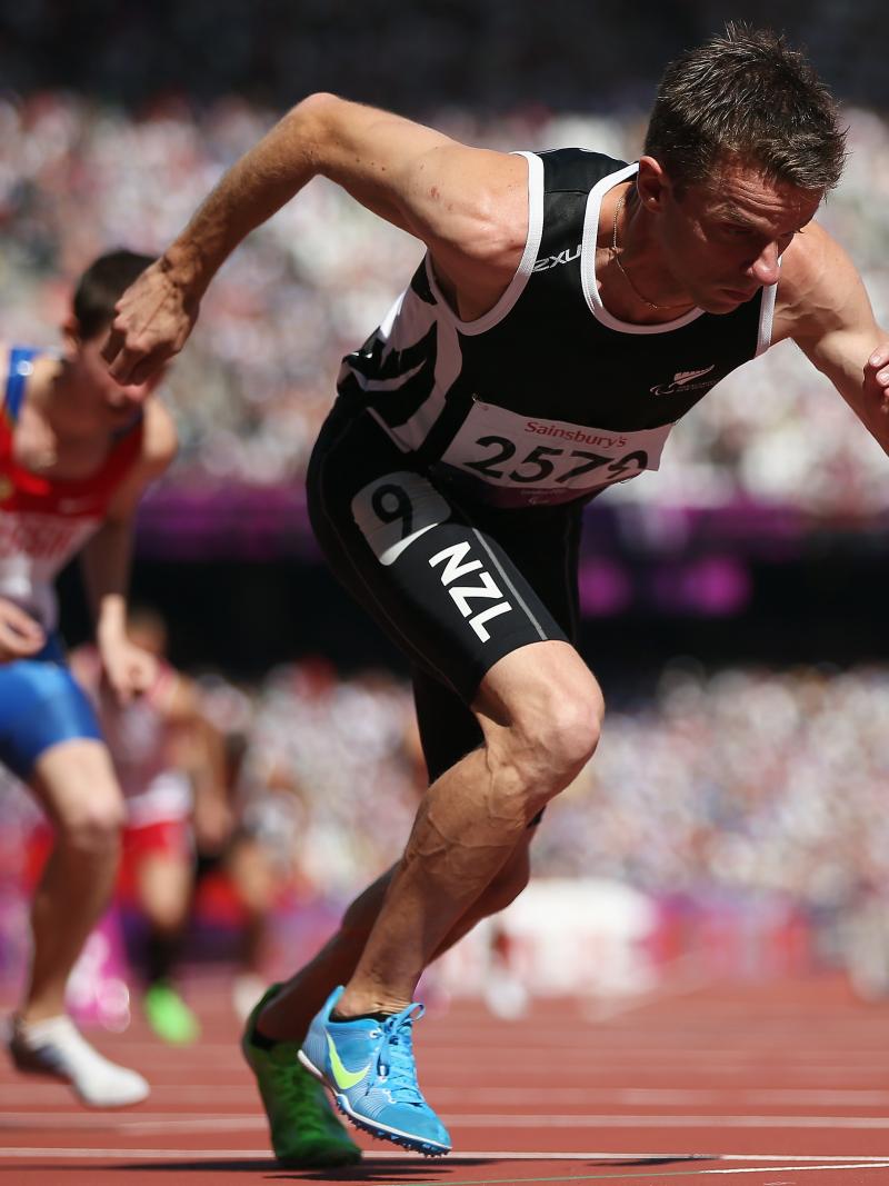 Tim Prendergast of New Zealand competes in the Men's 800m T13 final at the London 2012 Paralympic Games