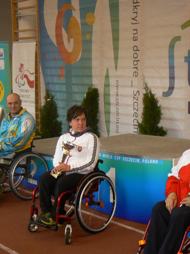 Veronika Vadovicova, Iurii Stoiev and Waldermar Andruszkiewicz finished on the podium at the IPC Shooting World Cup