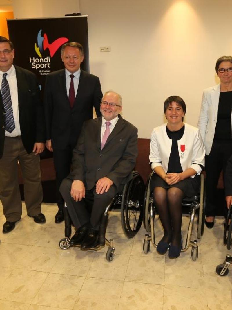 NPC France President received the Legion d’honneur in Paris, France, on 24 April 2015 in the company of IPC President Sir Philip Craven.