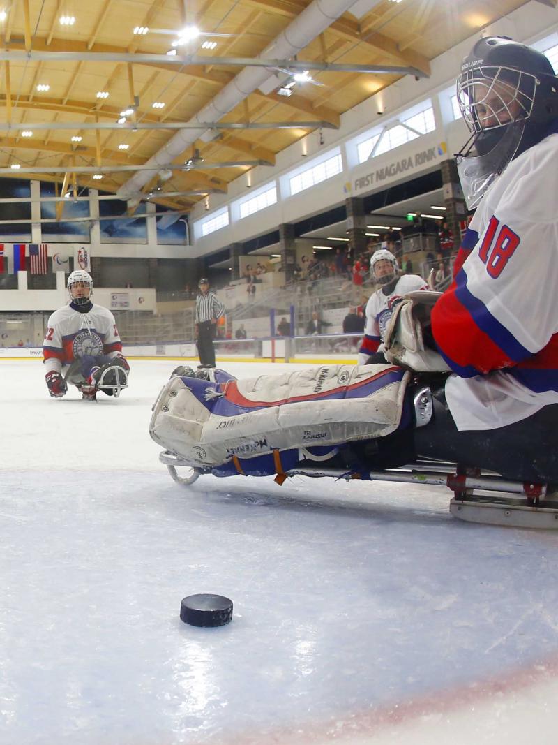 Kjell Christian Hamar at the 2015 IPC Ice Sledge Hockey World Championships A-Pool in Buffalo, USA.