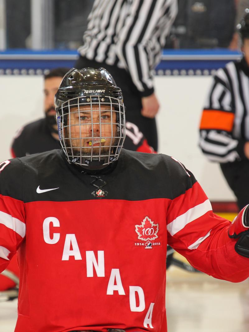 USA v Canada at the Harborcenter in Buffalo, NY. May 3, 2015. Gold Medal Game - 2015 IPC Ice Sledge Hockey World Championships A-Pool. Photo by Bill Wippert