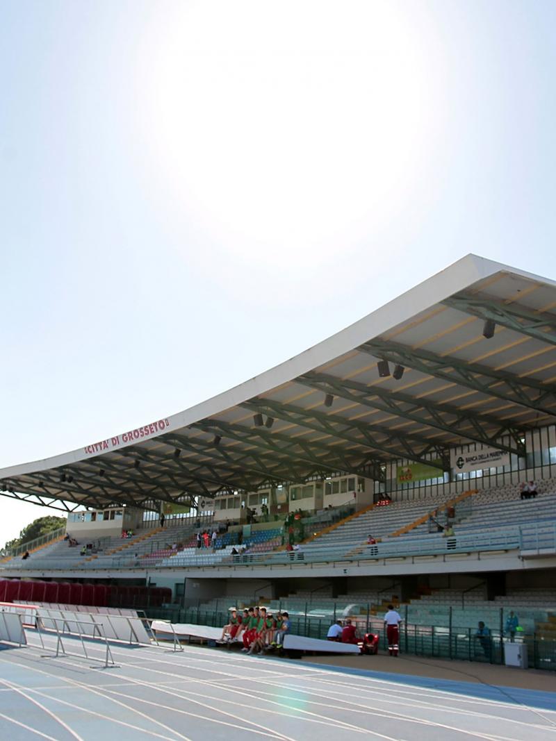 General view at the Stadio Olimpico in Grosseto, Italy.