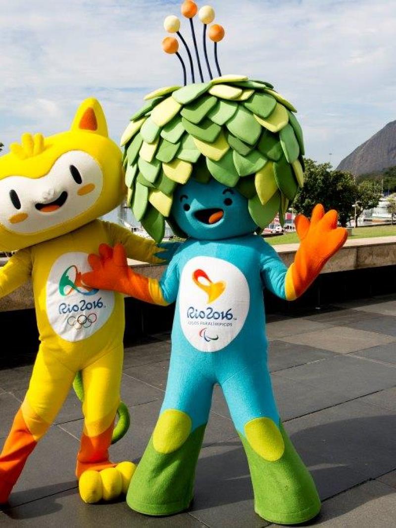 Vinicius and Tom, mascots for the Rio 2016 Olympic and Paralympic Games.