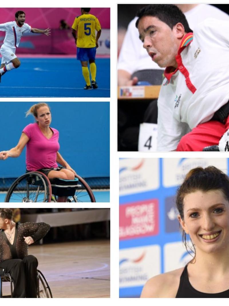 Collage of five athlete pictures