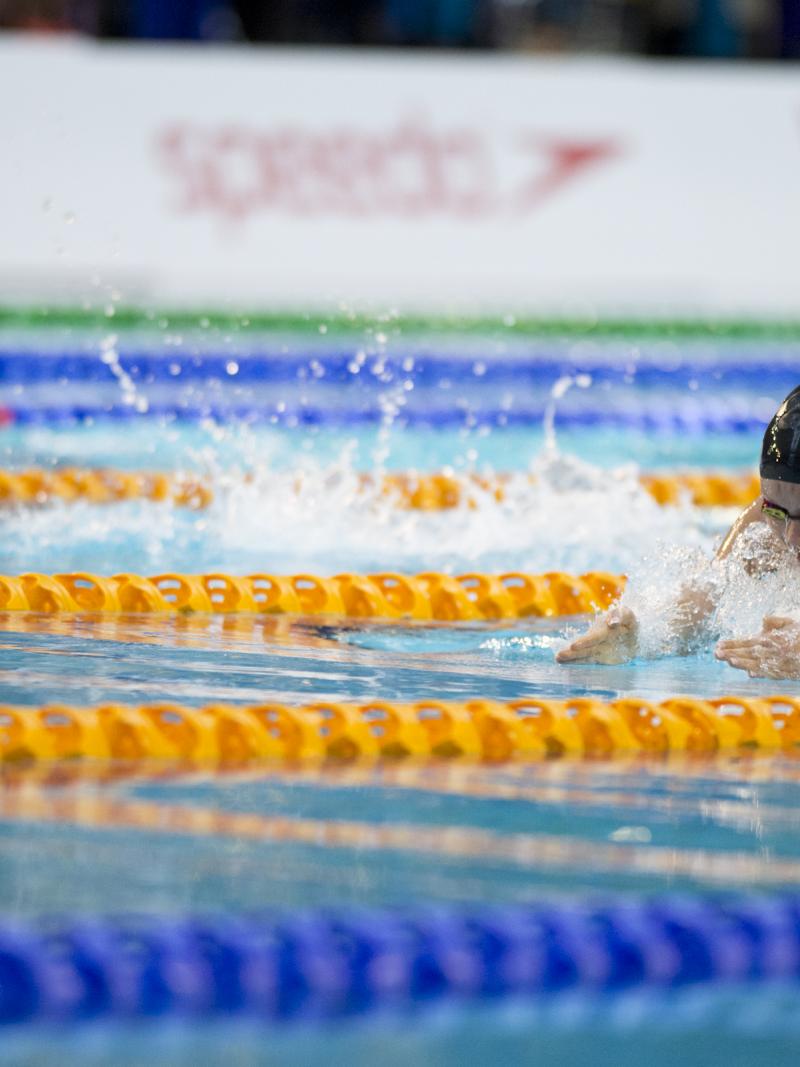 Jessica Long competes at the 2015 IPC Swimming World Championships in Glasgow, Great Britain
