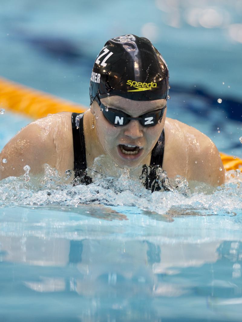Mary Fisher of New Zealand competes at the 2015 IPC Swimming World Championships in Glasgow, Great Britain.