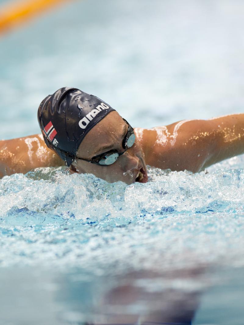 Sarah Louise Rung in the women's 50m butterfly S5 at the 2015 IPC Swimming World Championships in Glasgow, Great Britain.