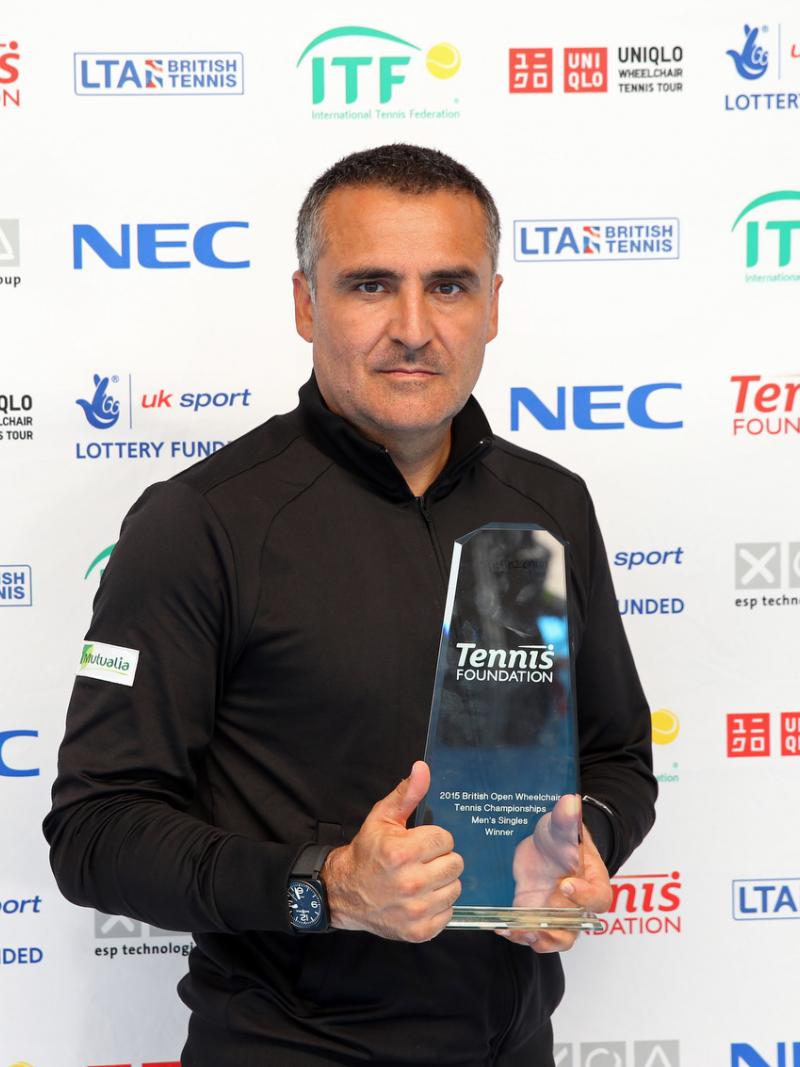 Stephane Houdet of France won his first British Open Wheelchair Tennis Championships men’s singles title. 