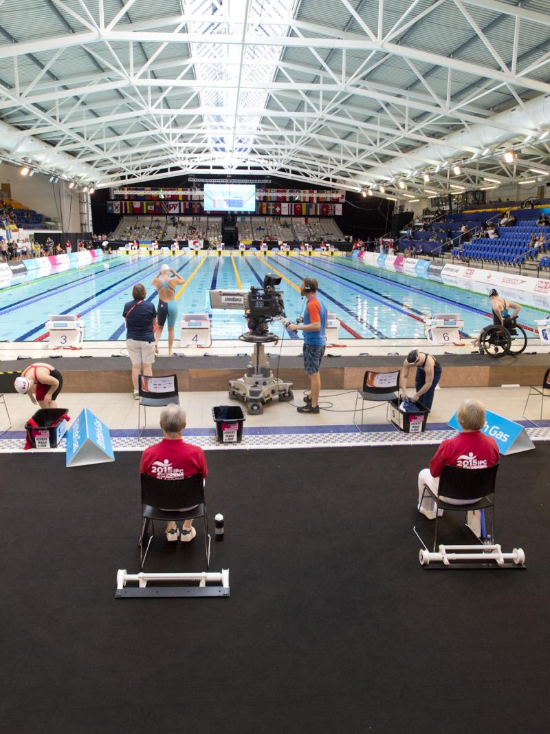 View of the pool at the 2015 IPC Swimming World Championships Glasgow, Great Britain.