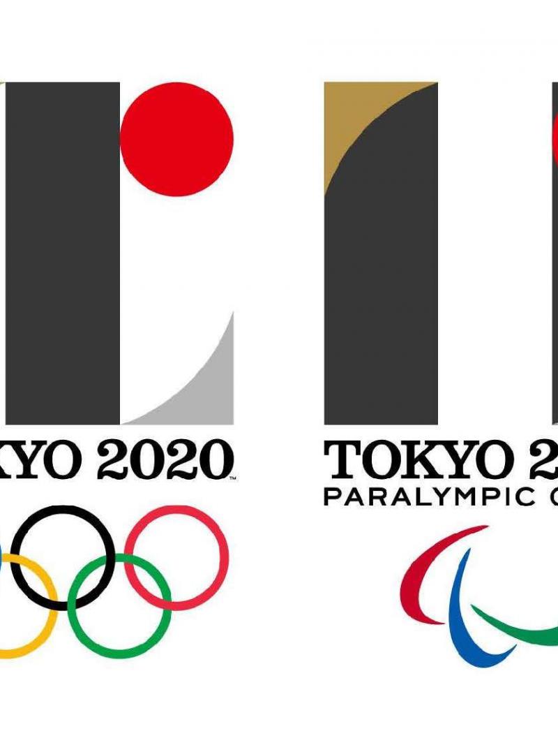Two logos with both the Olympic rings and Agitos