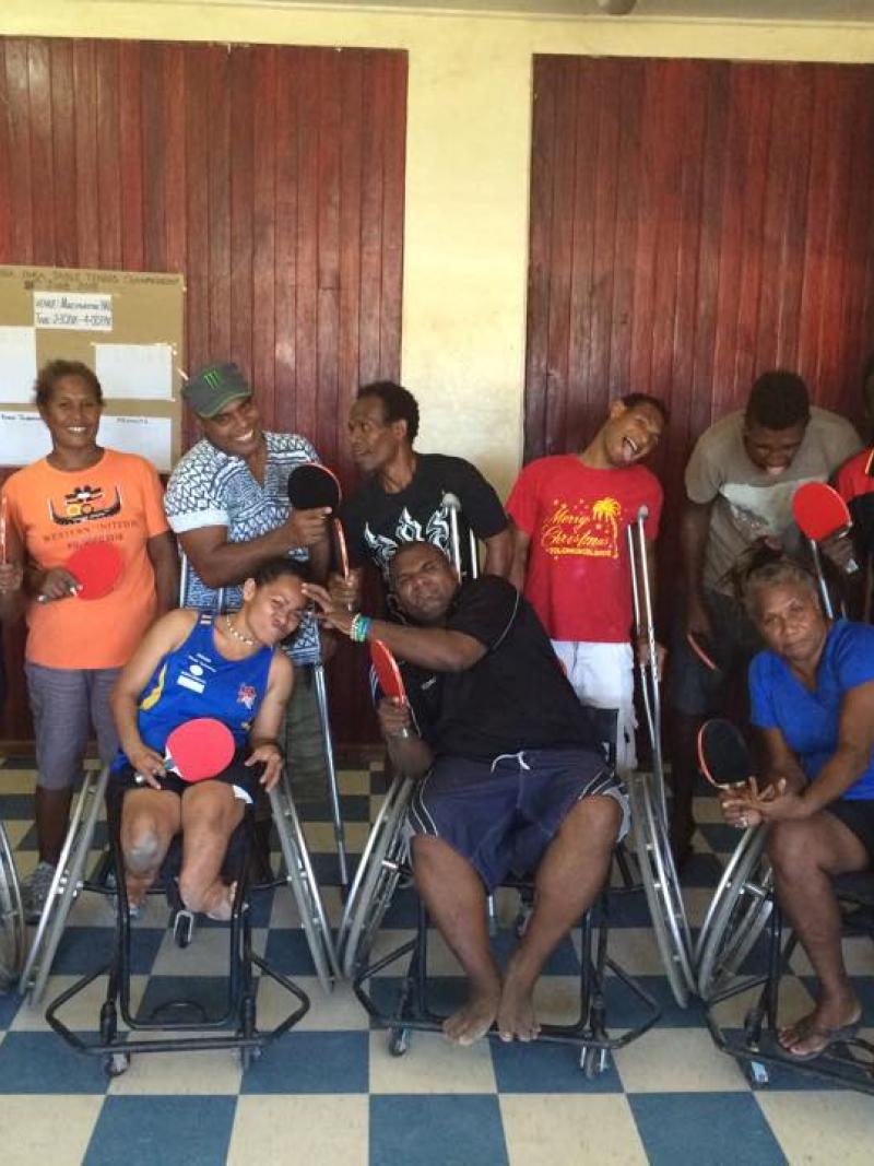 Group picture of people in wheelchairs