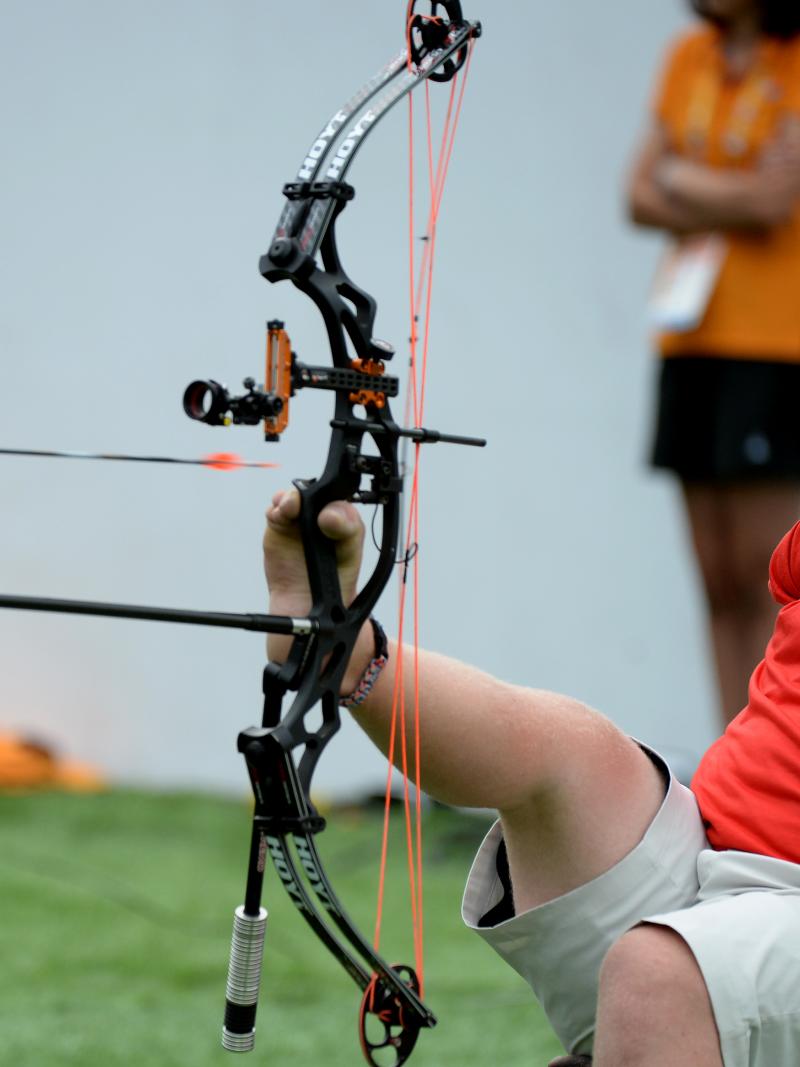 Matt Stutzman competes at the Toronto 2015 Parapan American Games.