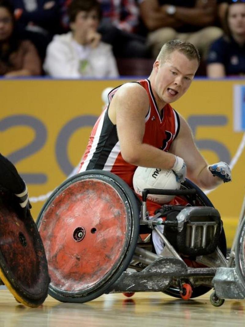 Canada’s Zak Madell competes at the Toronto 2015 Parapan American Games.