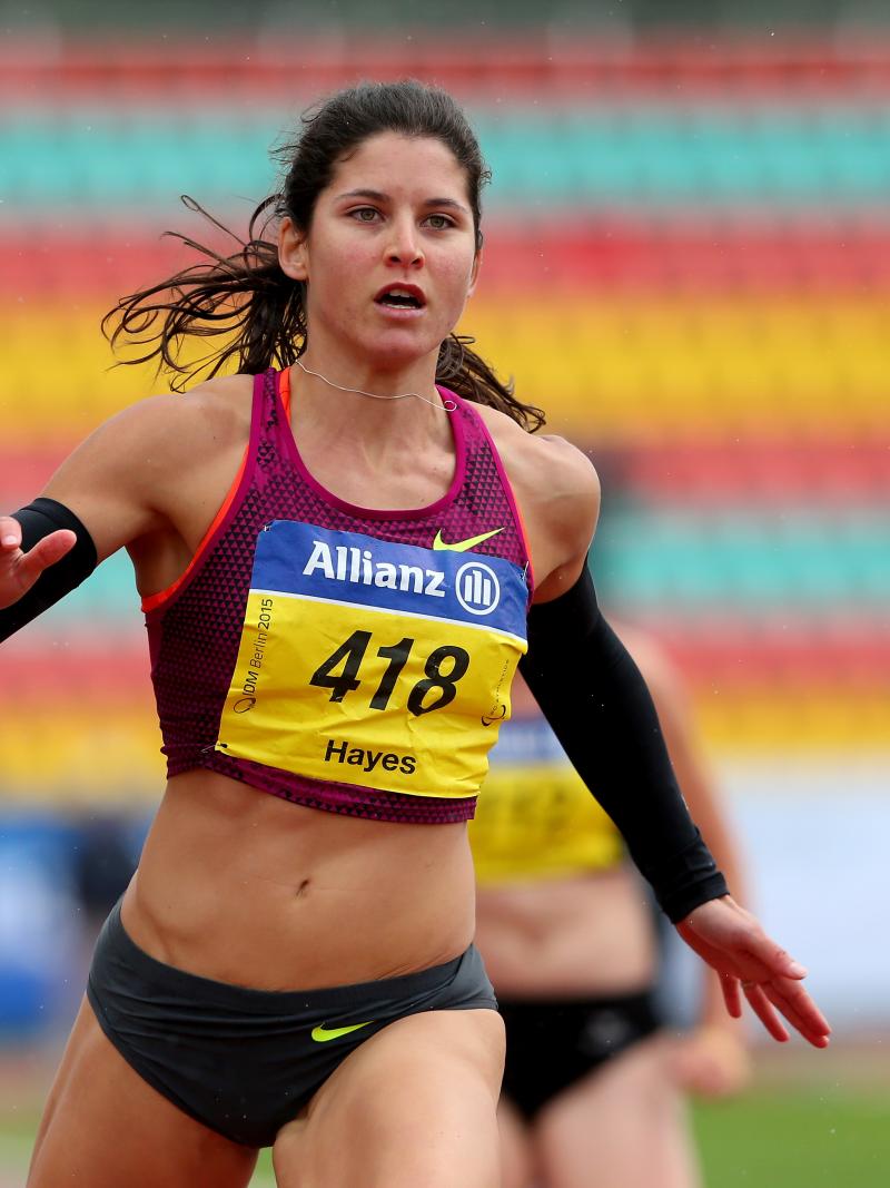 Sprinting woman