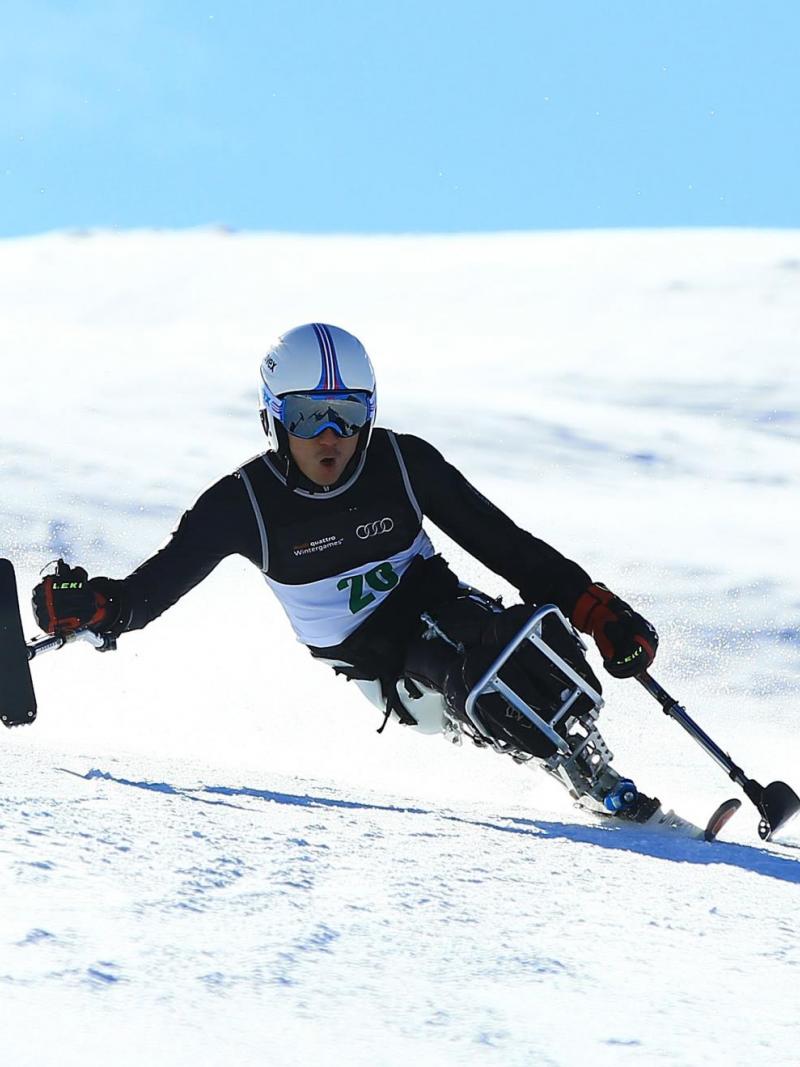 Sang Min Han of Korea on course for gold in today's IPCAS adaptive racing at Audi quattro Winter Games NZ.