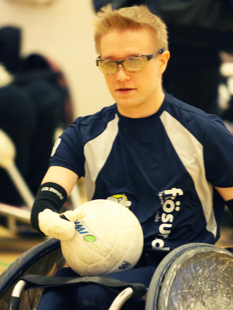 Finland wheelchair rugby player competing 