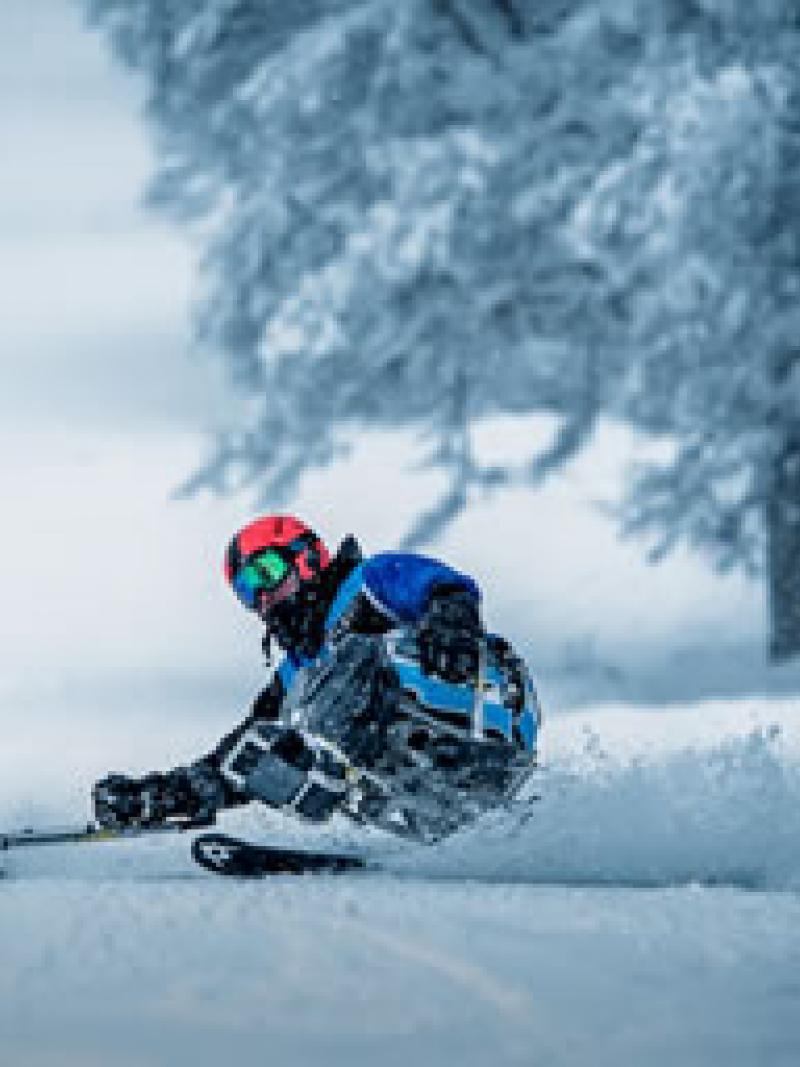 Sit skier on the slope