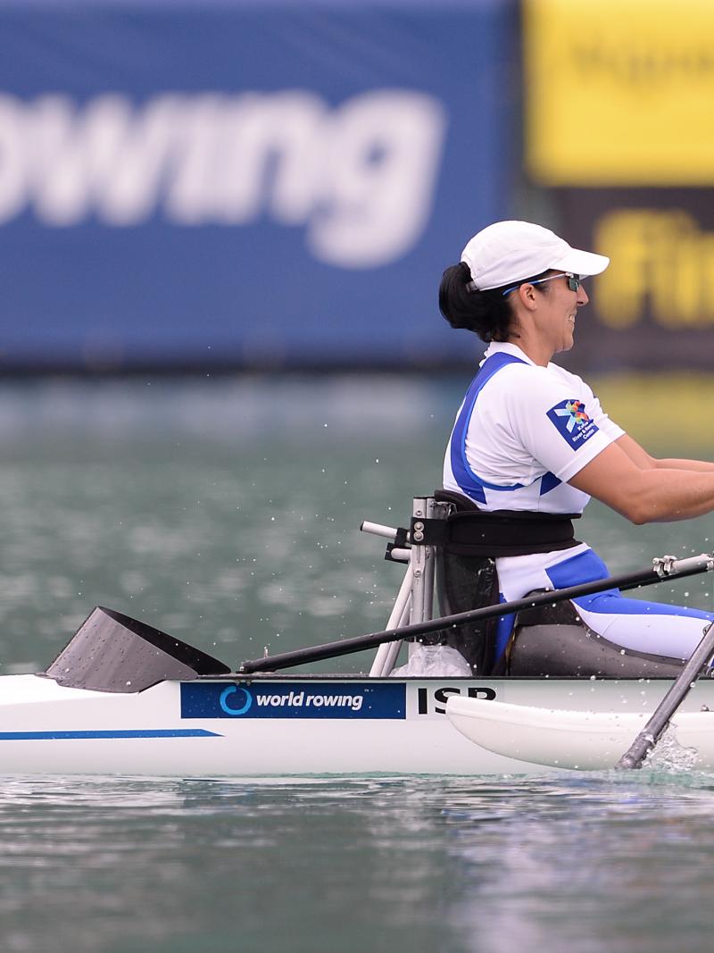Woman in rowing boat