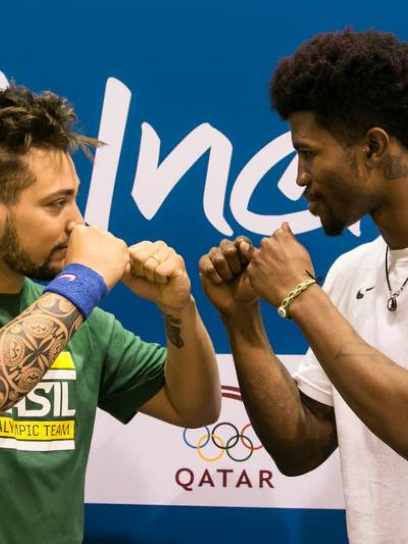 Richard Browne facing Alan Oliveira in Doha