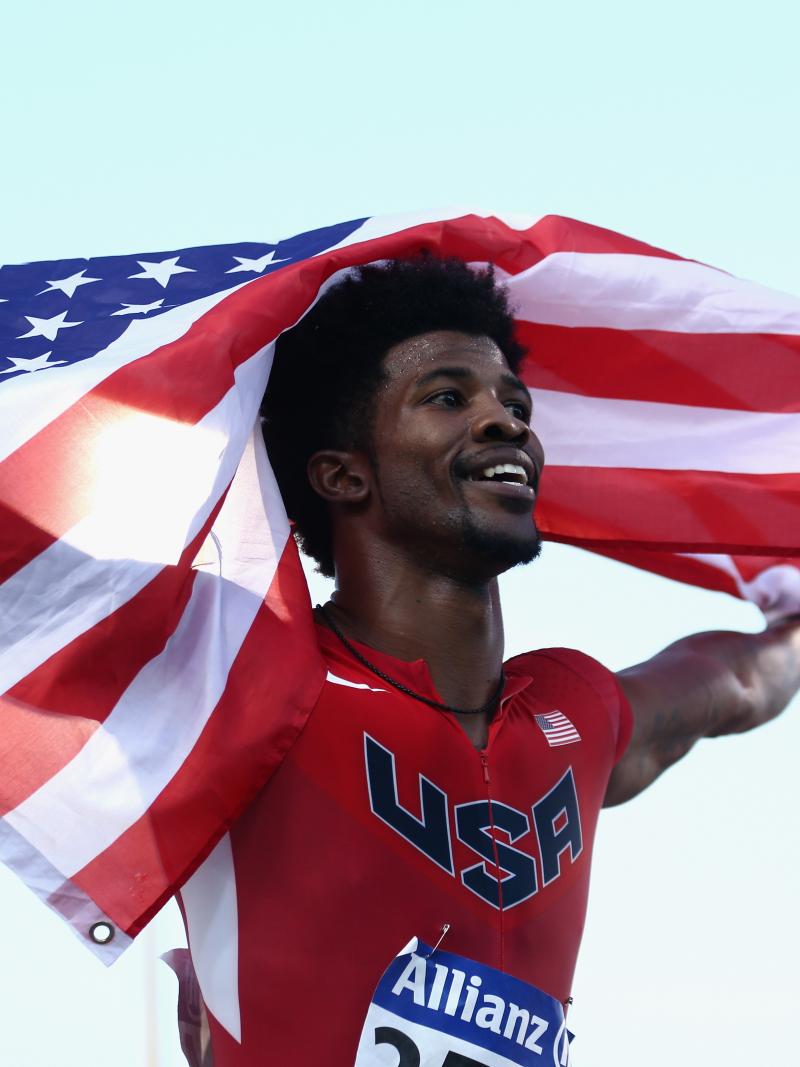 Upper body of a man celebrating