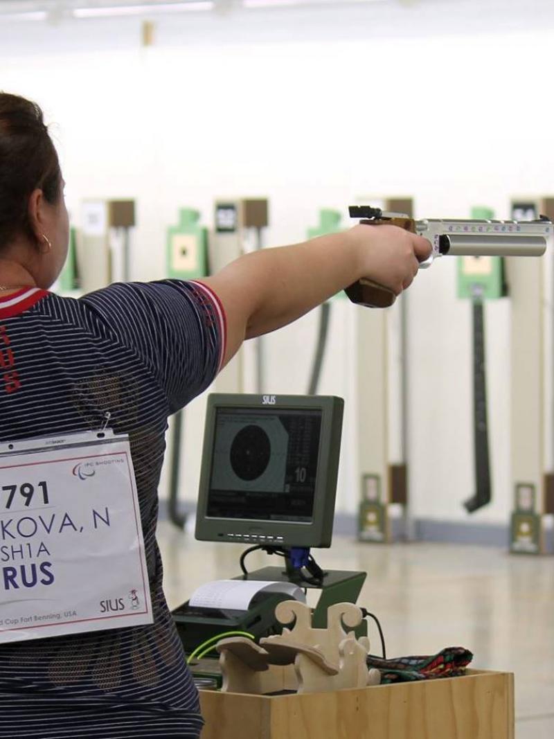 Dalekova Andrey Lebedinskiy at IPC Shooting World Cup in Fort Benning, USA.