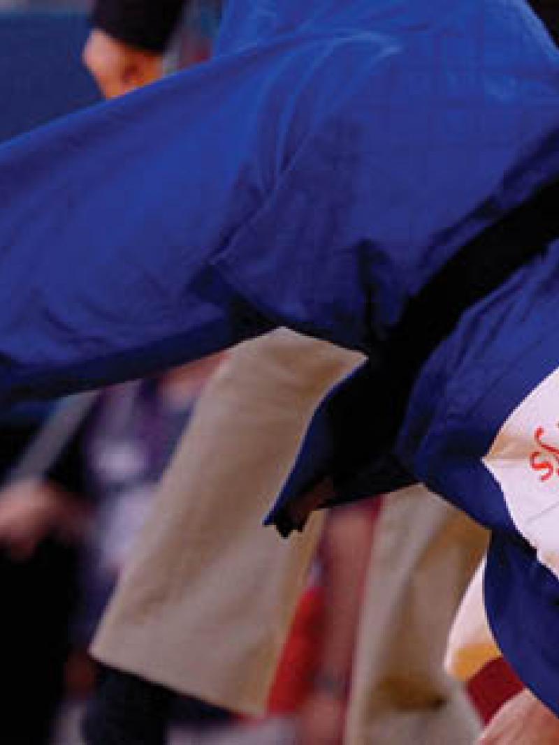 Two judoka during a competition