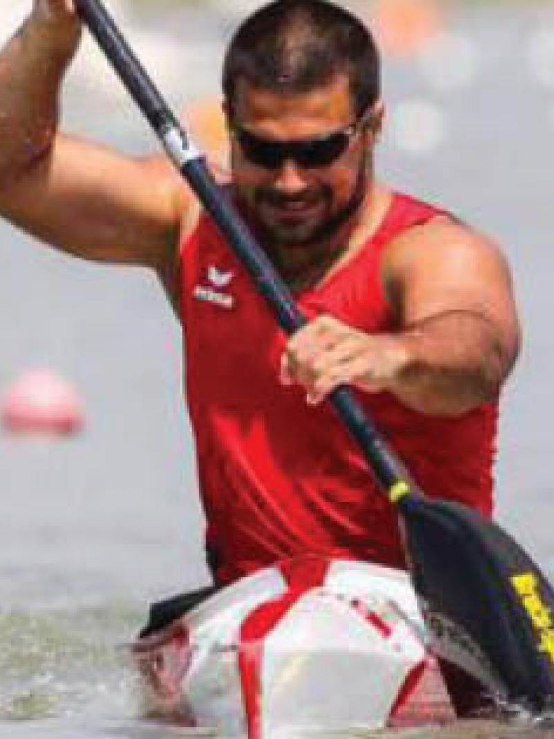 Canoeist in action