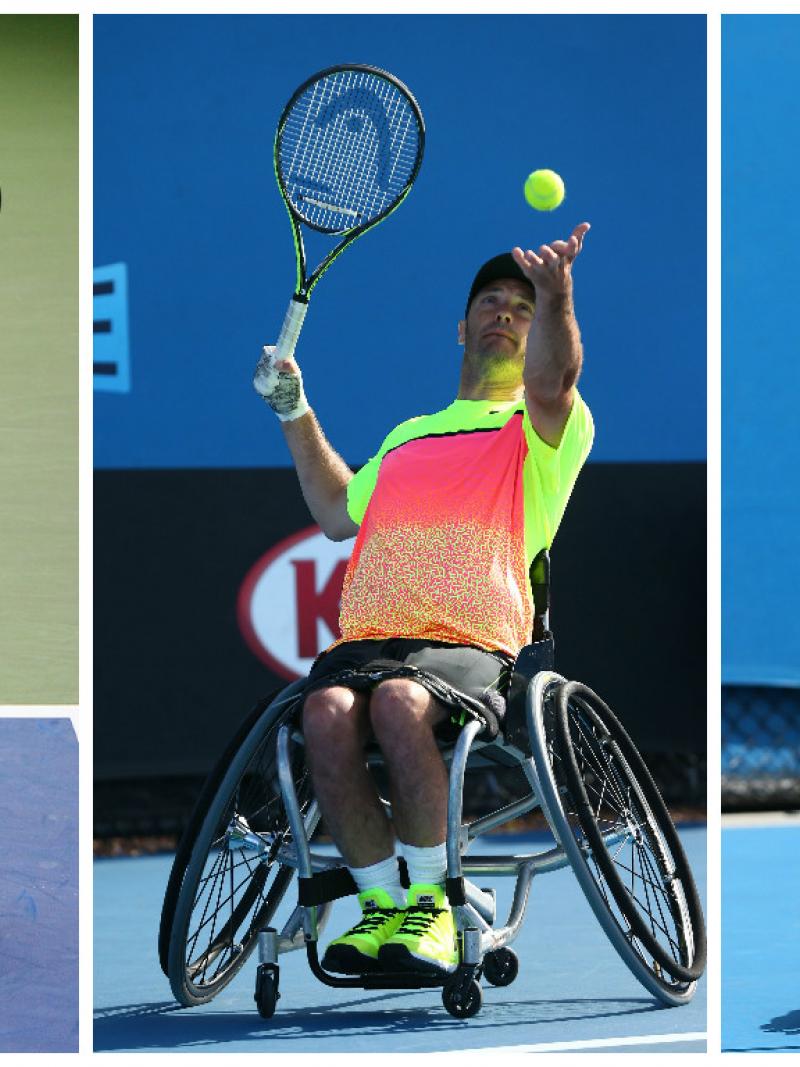 Japan’s Shingo Kunieda, the USA’s David Wagner and the Netherlands’ Aniek van Koot.