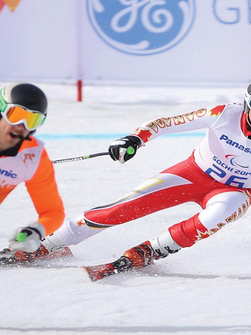 Brothers Mac and BJ Marcoux on the slope